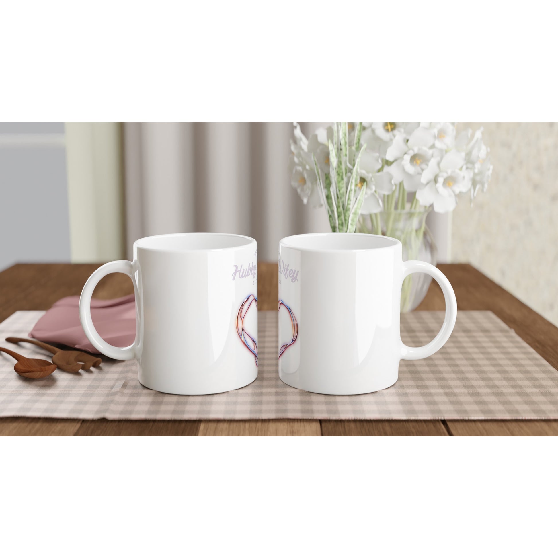 Hubby & Wifey Customizable White 11oz Ceramic Mug