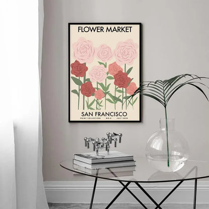 Abstract Flower Market Retro Design Art Poster - Aesthetic Matisse Canvas Painting