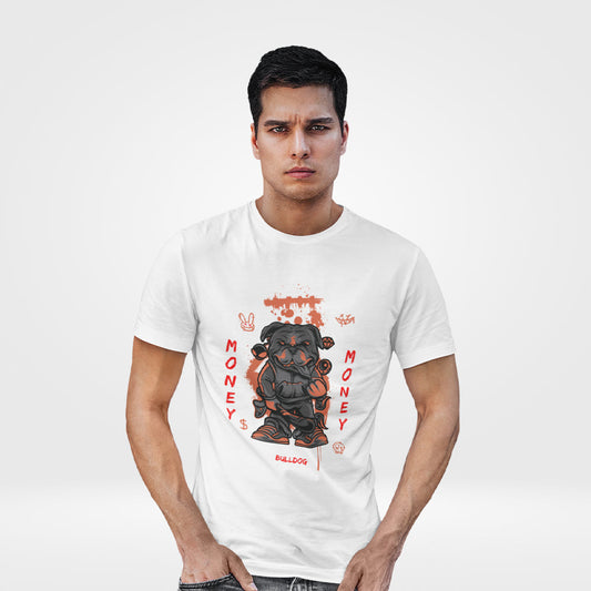 Money Bulldog T-shirt - Unleash Your Financial Potential | Trendy Tee for Wealth Seekers