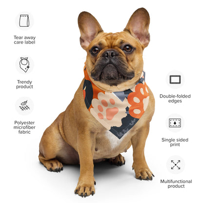 Pet Paw Bandana - Adorable Dog Scarf with Paw Prints