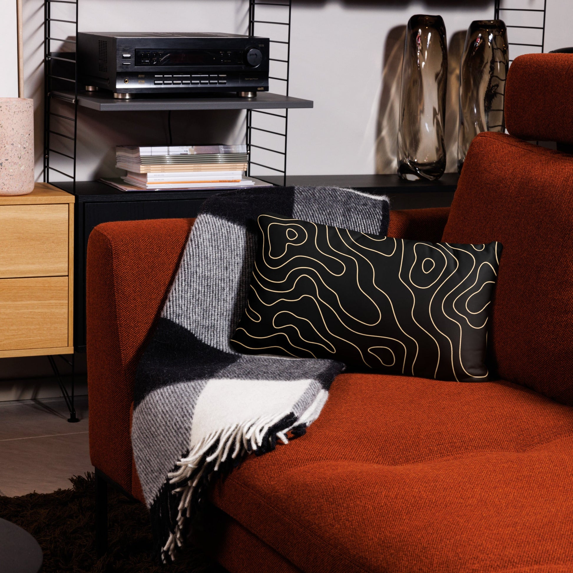 Luxurious Black Elegant Pillow - Sophisticated Home Decor Accent