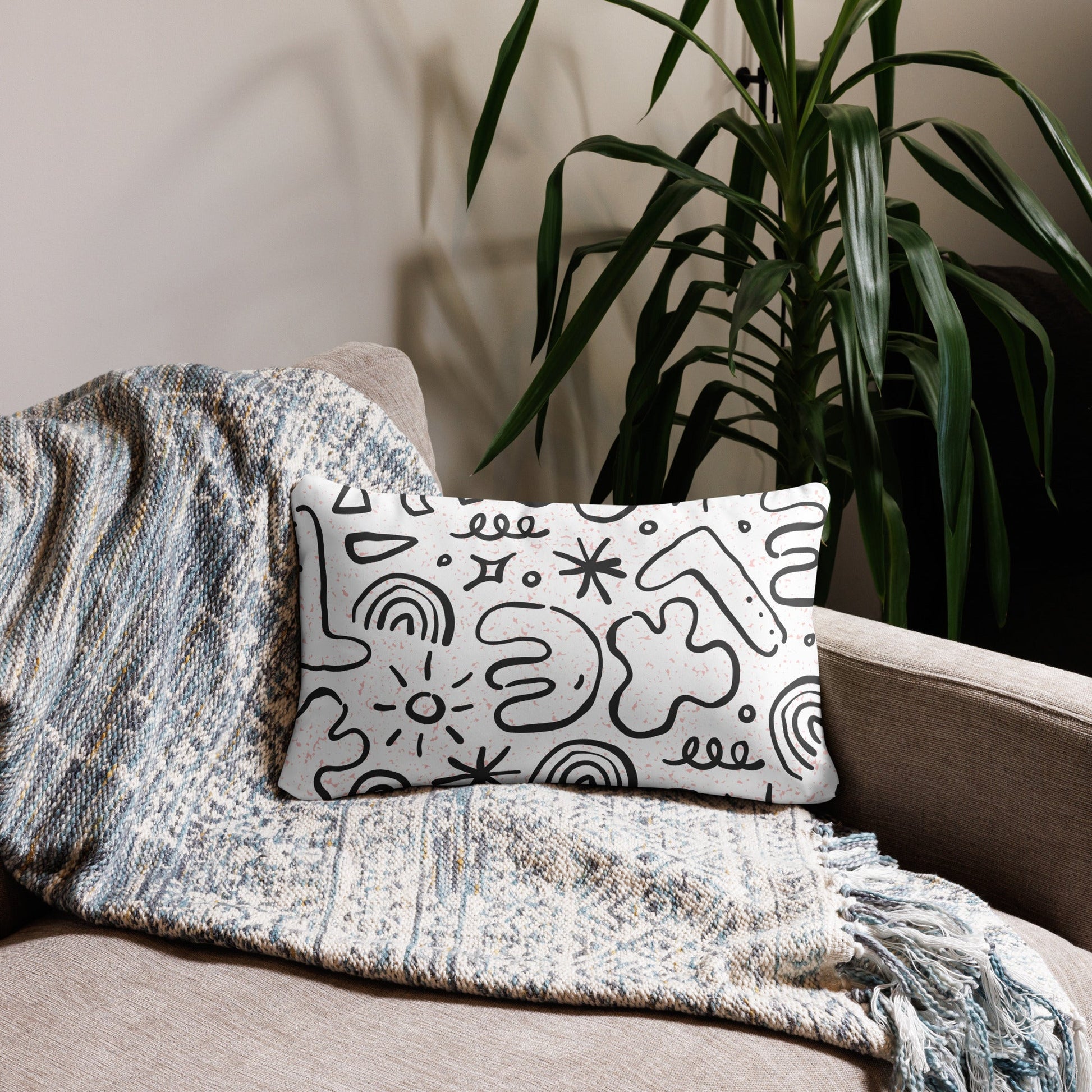 Doodle Art Pillow - Creative and Comfortable Home Decor Accent