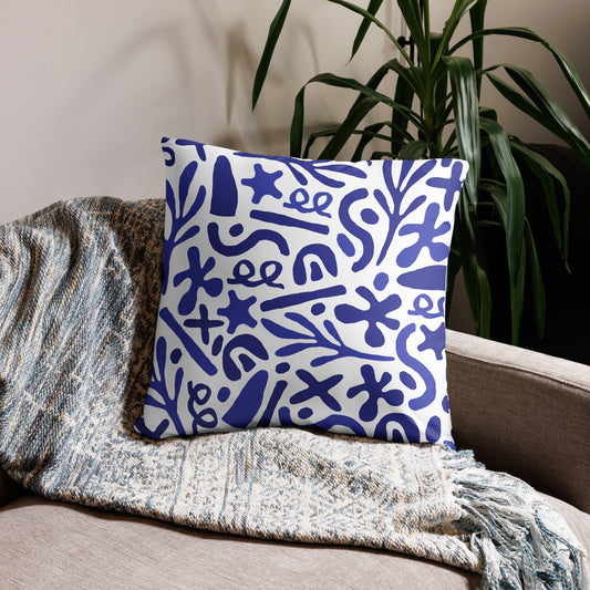 Blue Corals Pillow - Coastal Elegance for Your Home