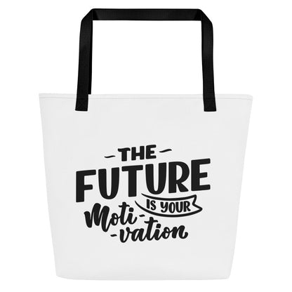 Stylish Motivational Quote Large Tote Bag - Inspire Your Journey