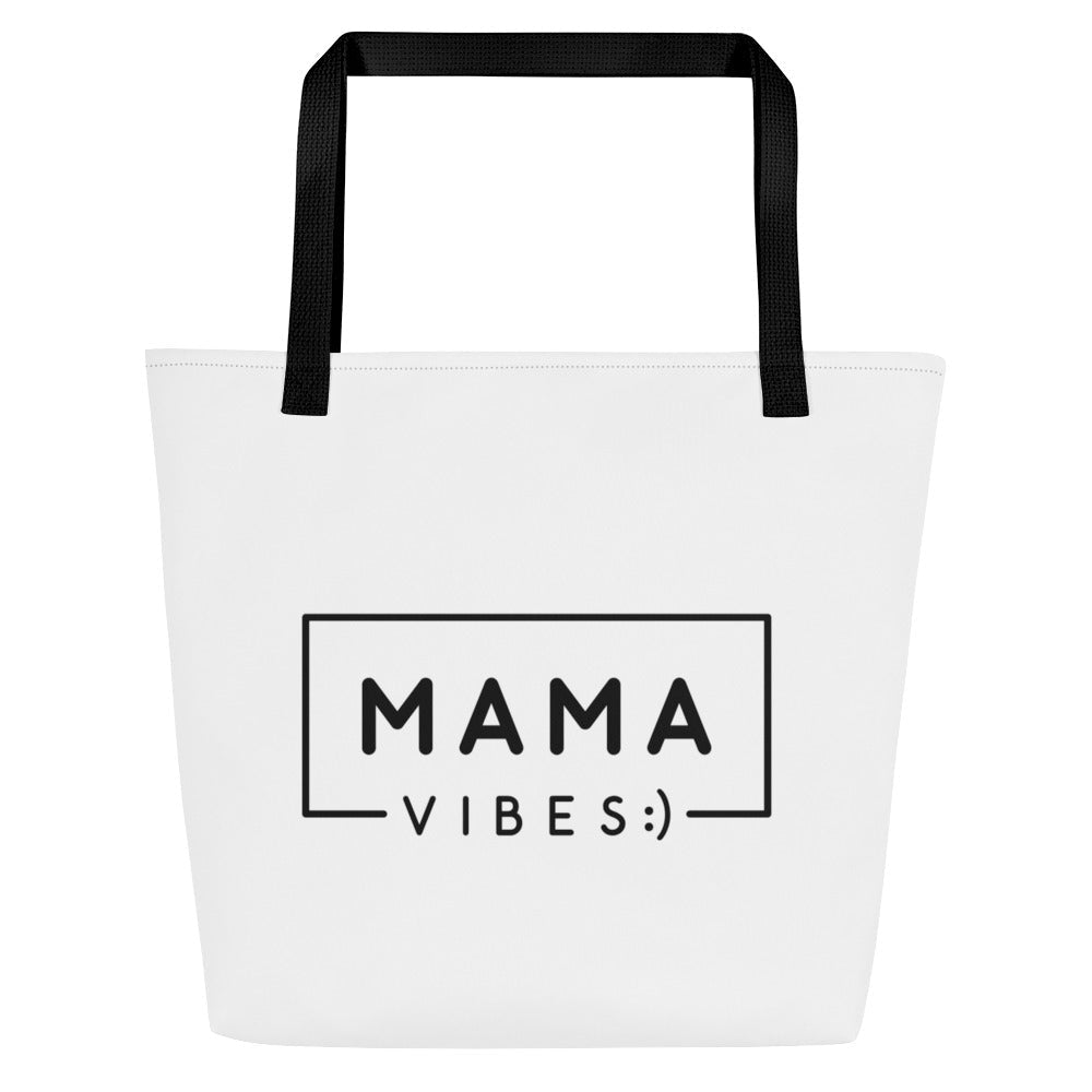 Mama Vibes Large Tote Bag - Stylish, Spacious, and Functional - Elevate Your Mom Game
