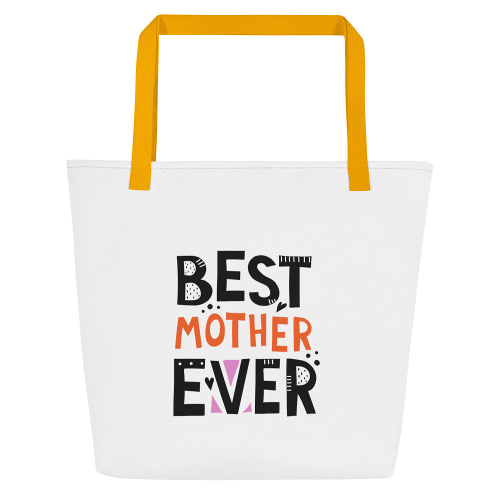 Best Ever Mom Large Tote Bag - Stylish, Spacious, and Durable - Perfect for Moms on the Go