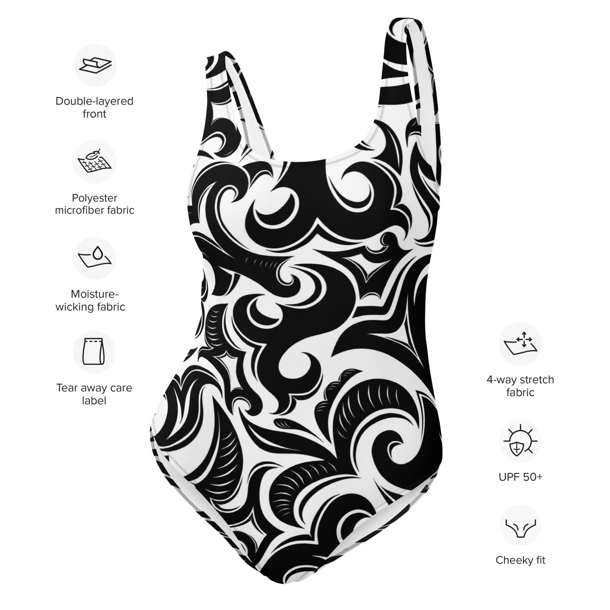 Elegant Black One-Piece Swimsuit - Timeless Style and Comfort for Sophisticated Beach Days