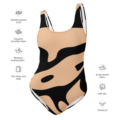 Classic Brown One-Piece Swimsuit - Timeless Elegance and Comfort for Sophisticated Beach Days
