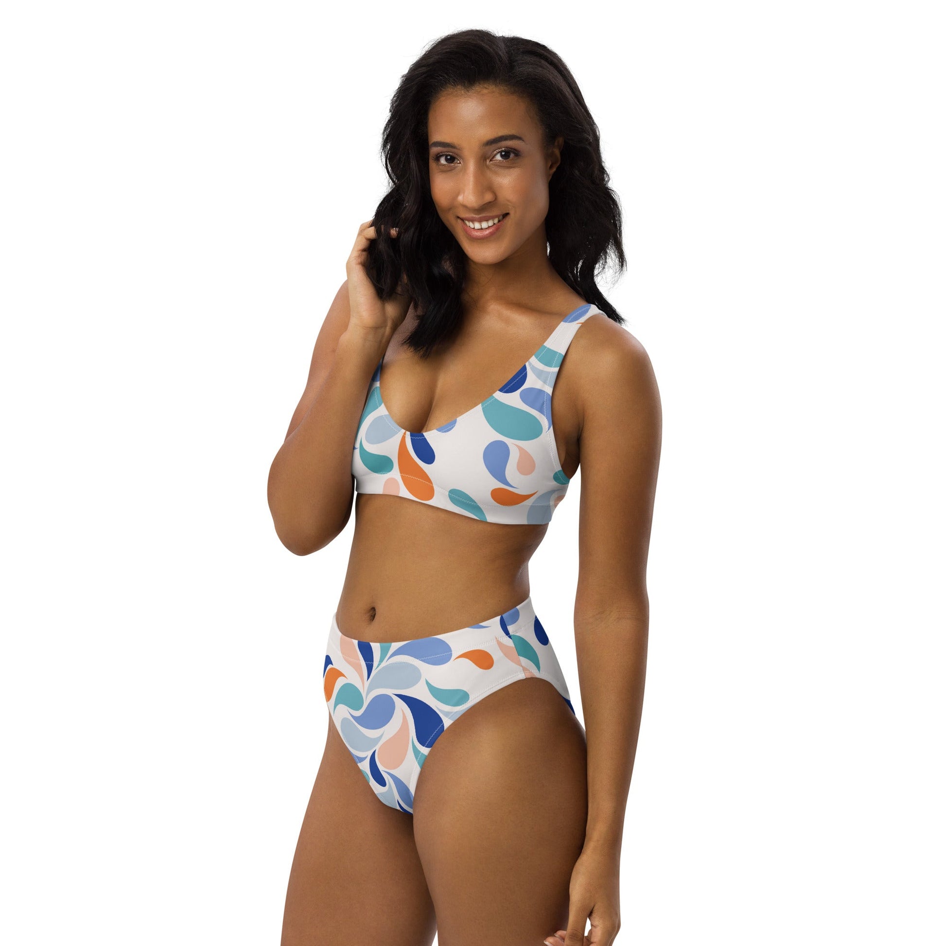 High-Waisted Bikini - Classic and Comfortable Swimwear for Timeless Beach Days