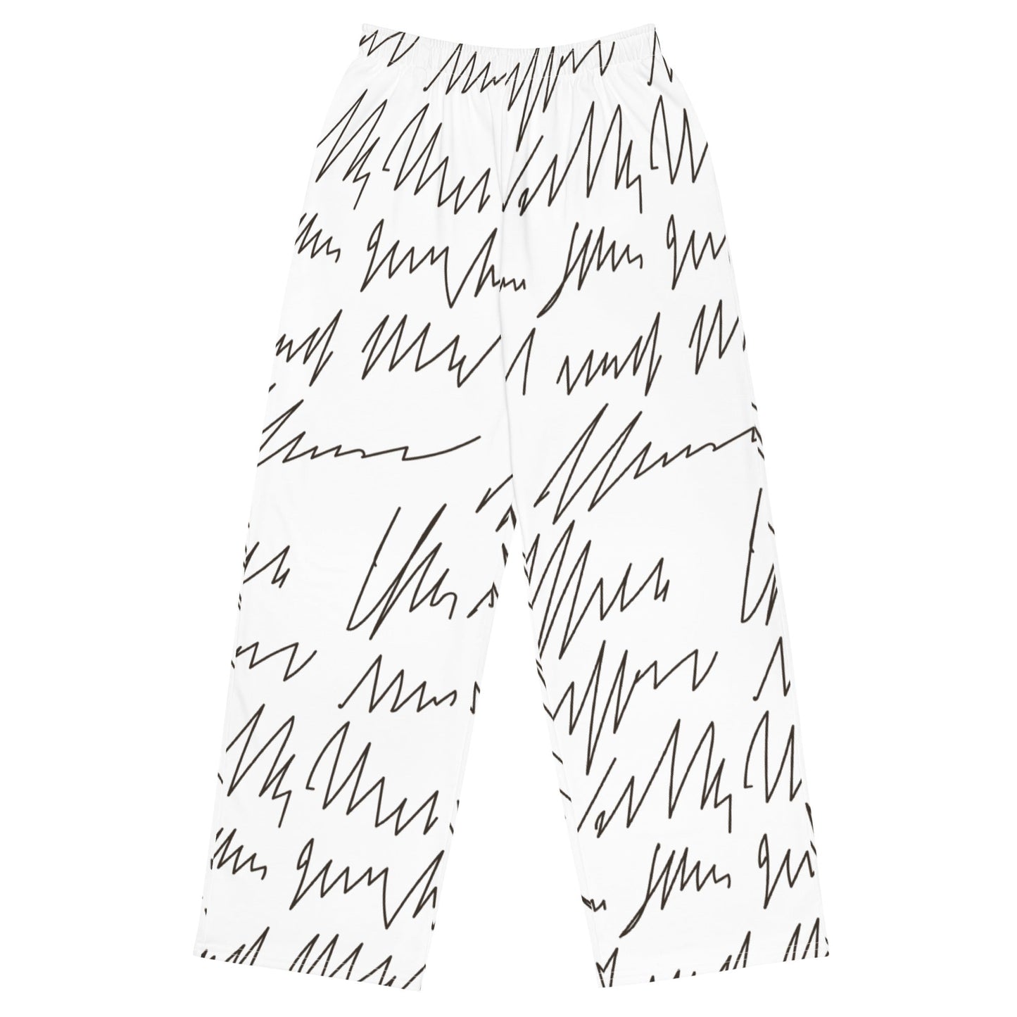 Elegantly Crafted Written All-Over Print Unisex Wide-Leg Pants - Express Your Style