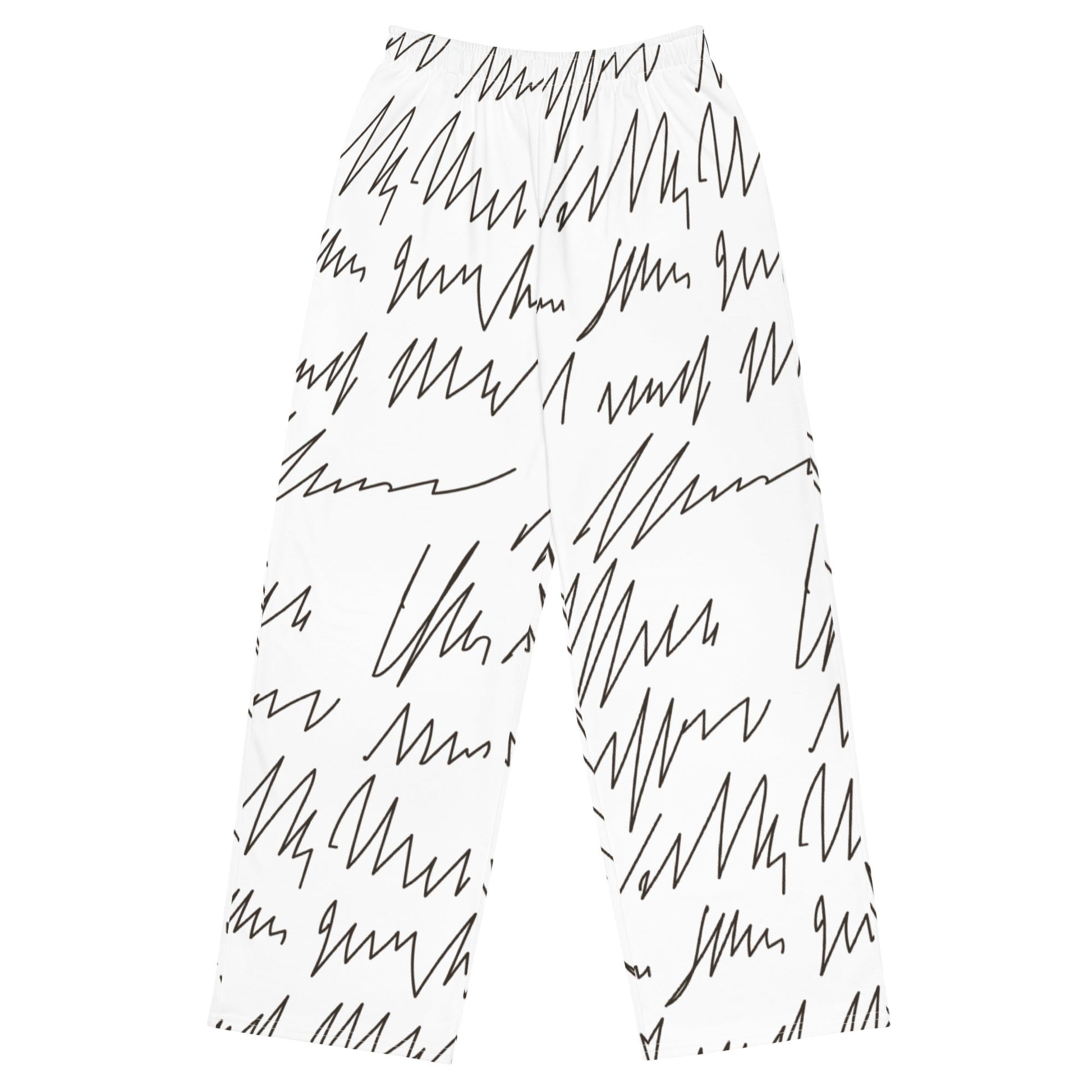 Elegantly Crafted Written All-Over Print Unisex Wide-Leg Pants - Express Your Style