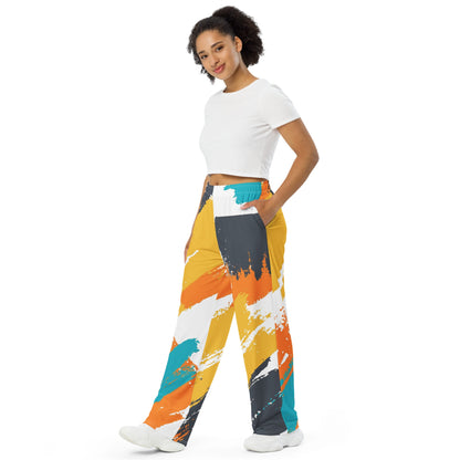 Colorful All-Over Print Unisex Wide-Leg Pants - Comfort and Fashion Combined