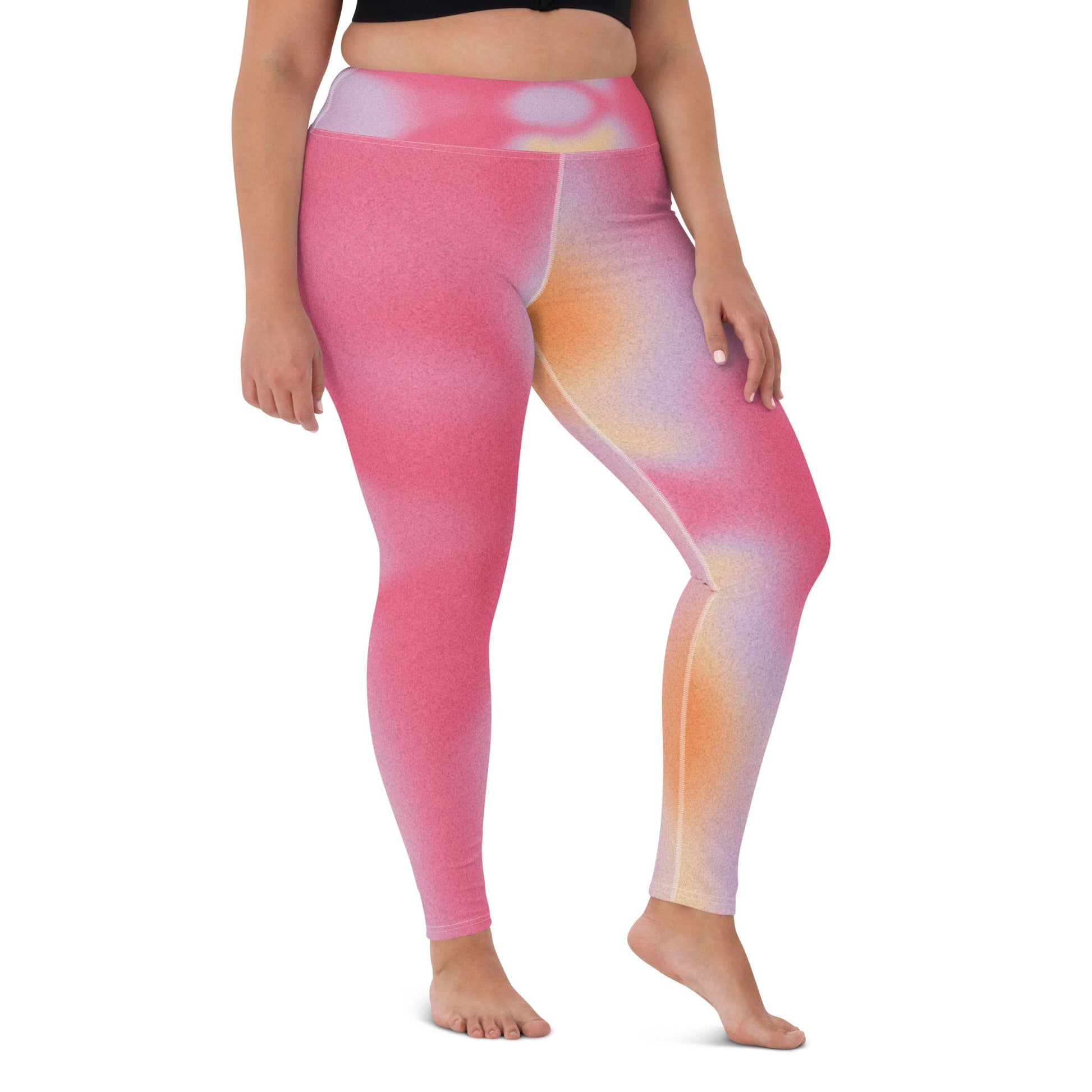 Pink Dye Yoga Leggings - Elevate Your Practice in Style