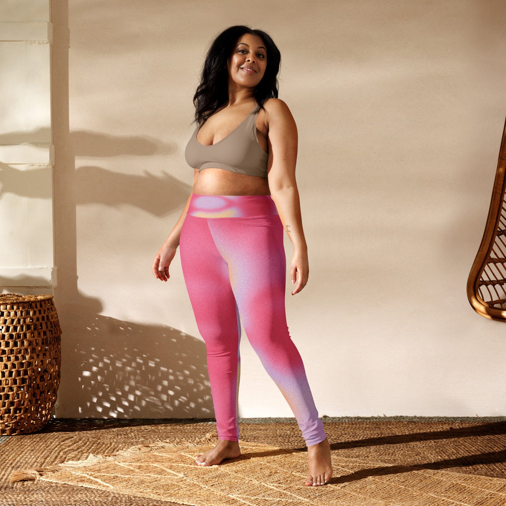 Pink Dye Yoga Leggings - Elevate Your Practice in Style