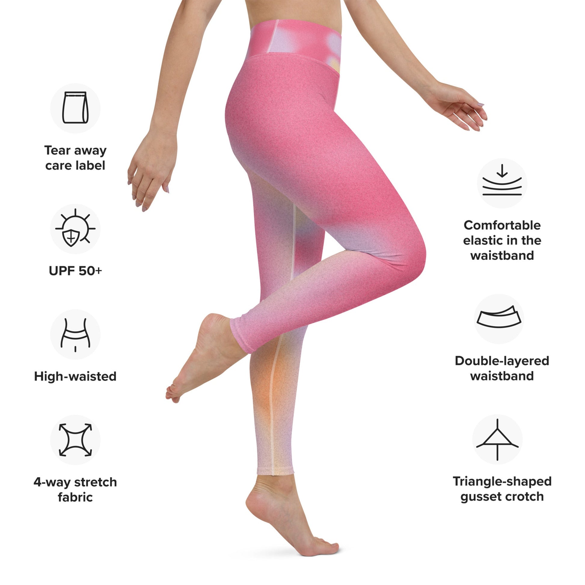 Pink Dye Yoga Leggings - Elevate Your Practice in Style