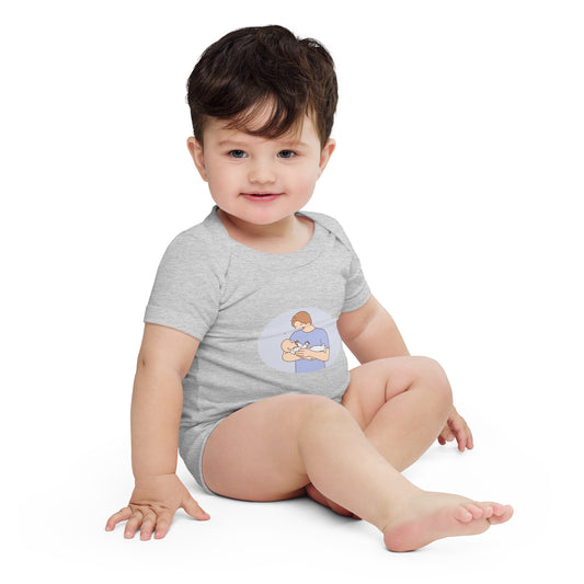 Sweet Father and Baby Love Short Sleeve One Piece - Cozy Cotton, Adorable Designs, Bonding Bliss