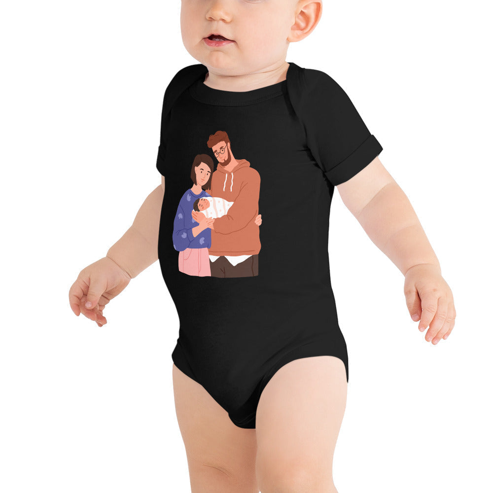 Comfortable Family Baby Short Sleeve Onesie - Soft Cotton, Easy Care, Adorable Design