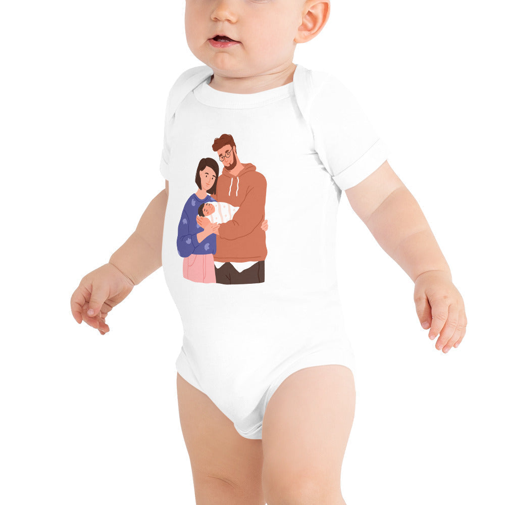 Comfortable Family Baby Short Sleeve Onesie - Soft Cotton, Easy Care, Adorable Design