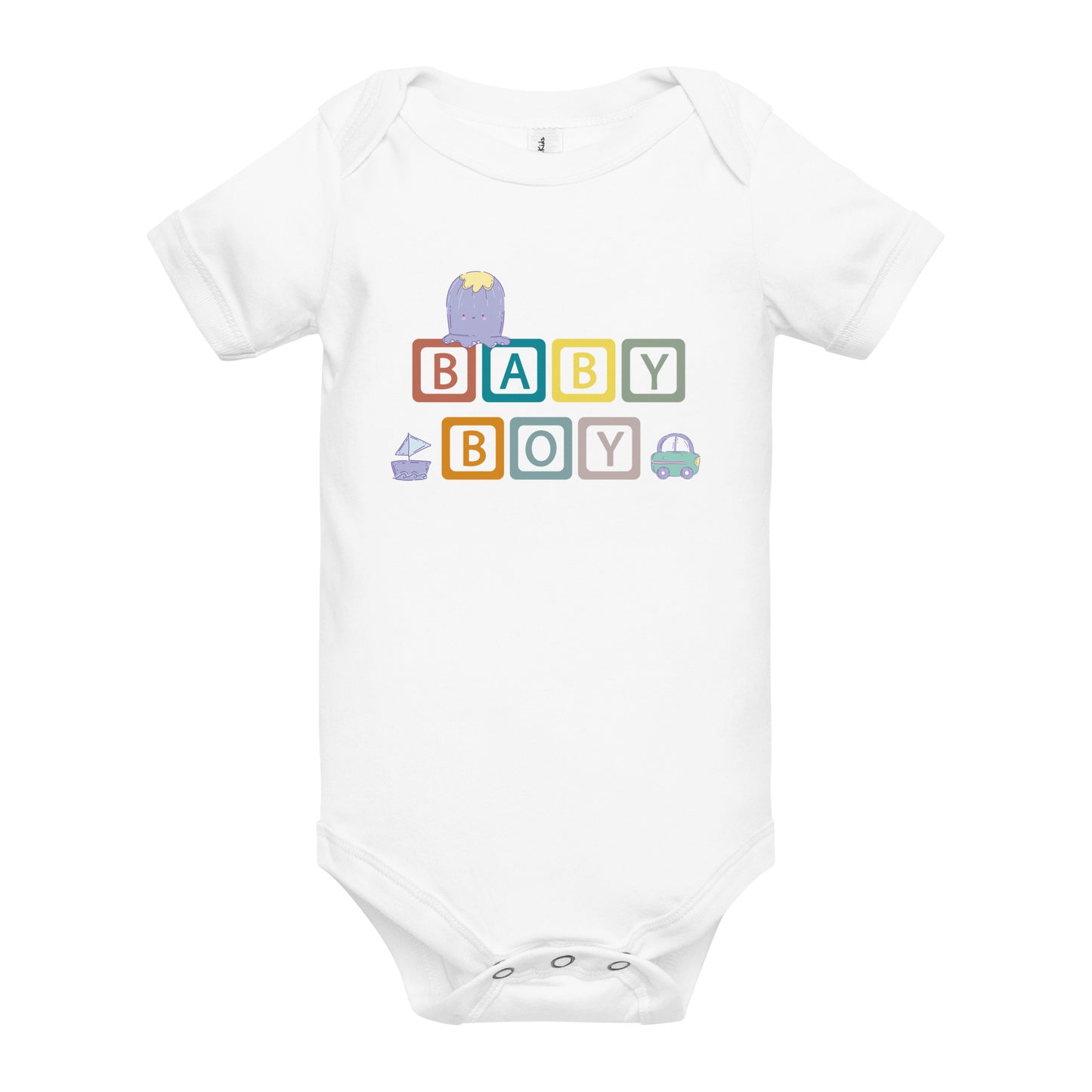 Adorable Baby Boy Short Sleeve One Piece - Soft Cotton, Easy Wear, Cute Designs