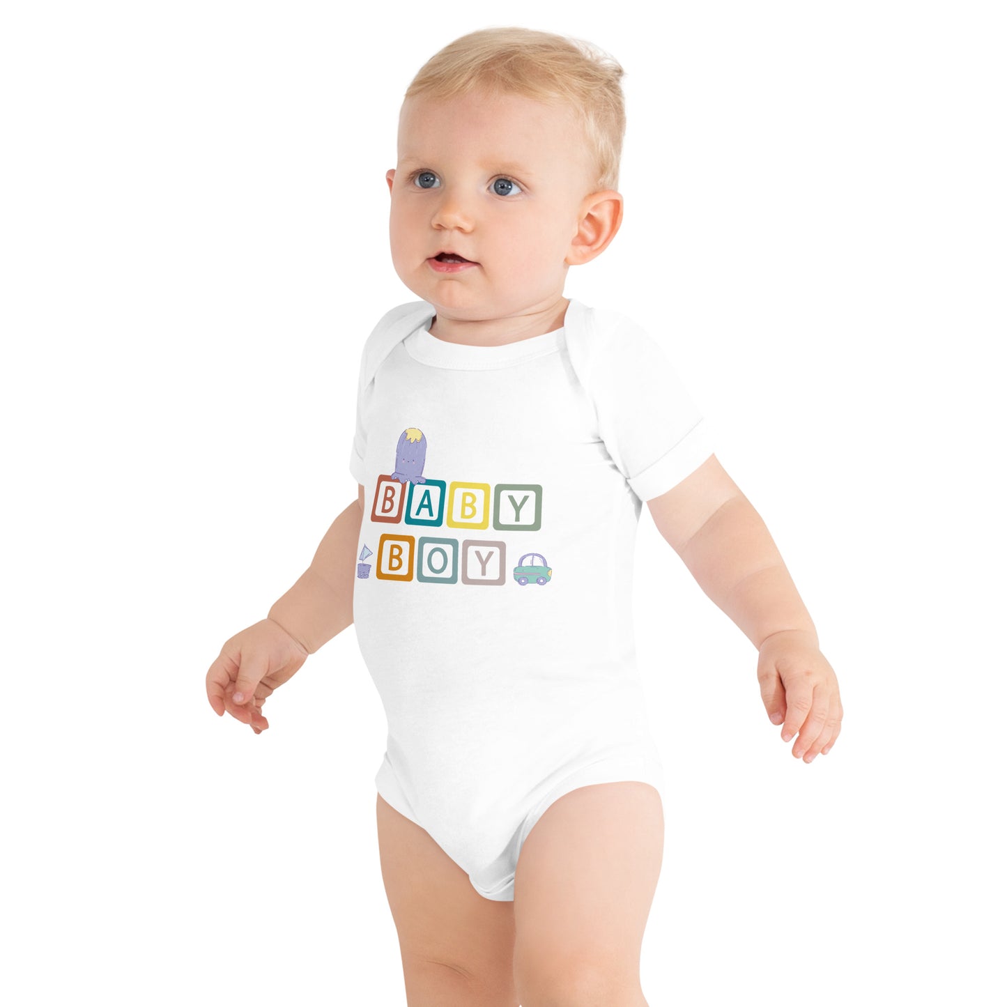 Adorable Baby Boy Short Sleeve One Piece - Soft Cotton, Easy Wear, Cute Designs