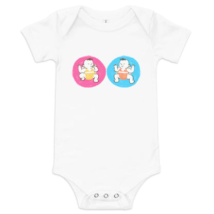 Gender Reveal Baby Short Sleeve One Piece - Soft Cotton, Adorable Design, Exciting Announcement