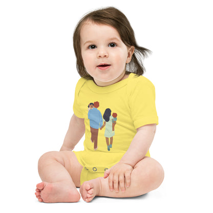 Sweet Family Baby Short Sleeve One Piece - Cozy Cotton, Adorable Designs, Bonding Bliss