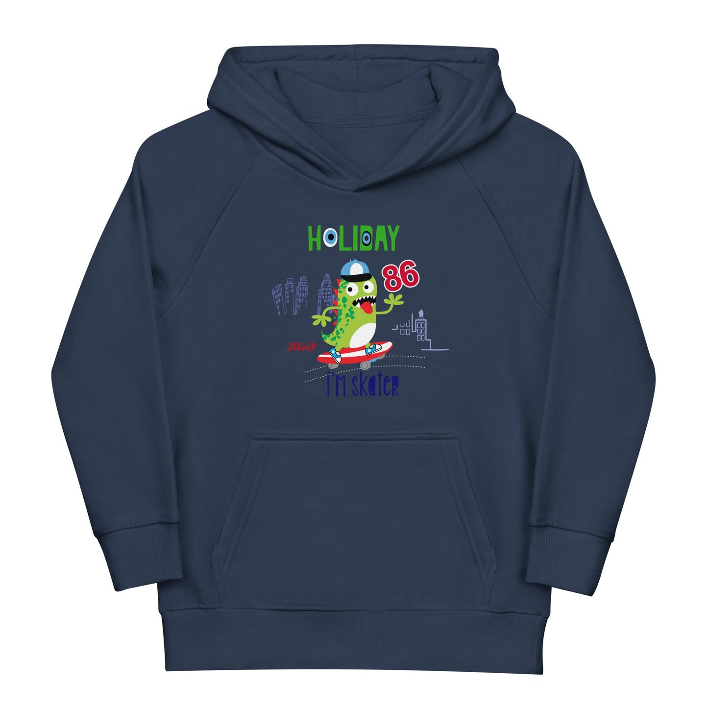 Holiday Skater Kids Eco Hoodie - Fun and Eco-Friendly Style