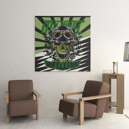 GrimArt: Enigmatic Mickanic Skull Poster