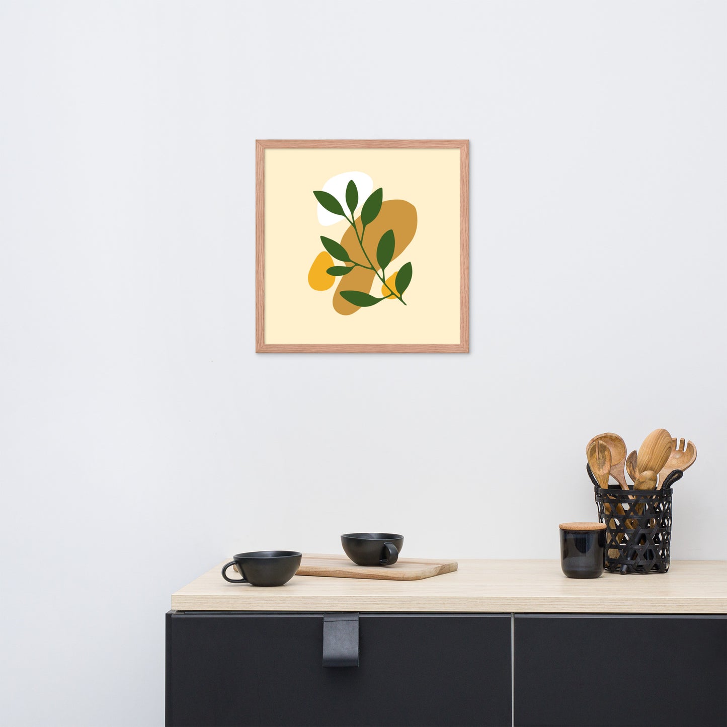 Radiant Blossoms: Minimal Flower Framed Photo Paper Poster for Elegant Home Decor