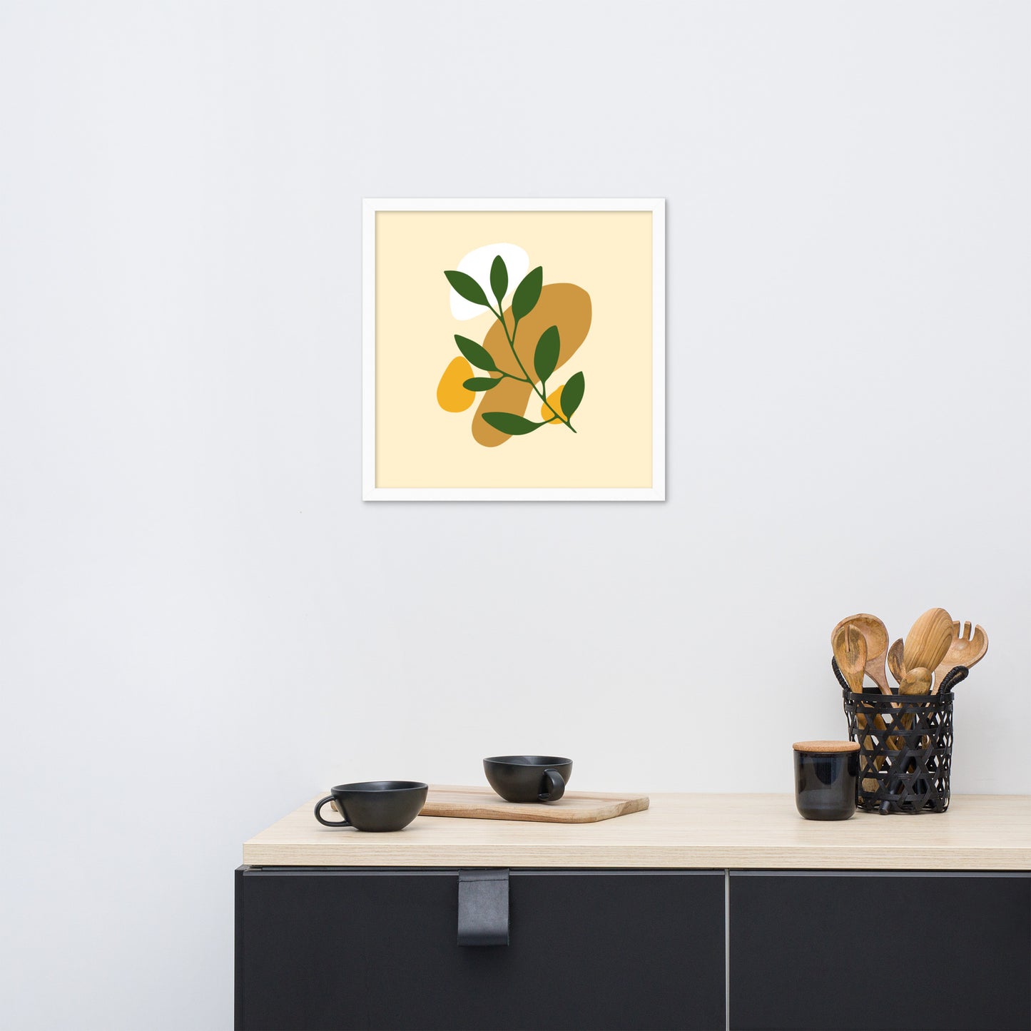 Radiant Blossoms: Minimal Flower Framed Photo Paper Poster for Elegant Home Decor