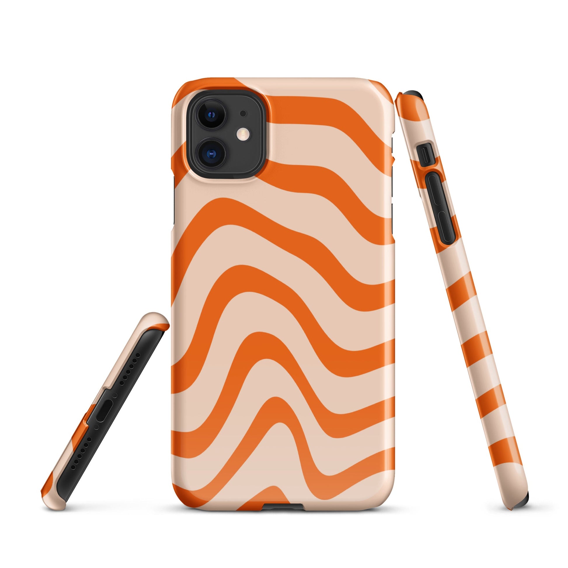 Orange Pattern Trendy Snap Case for iPhone - Fashionable and Reliable Protection