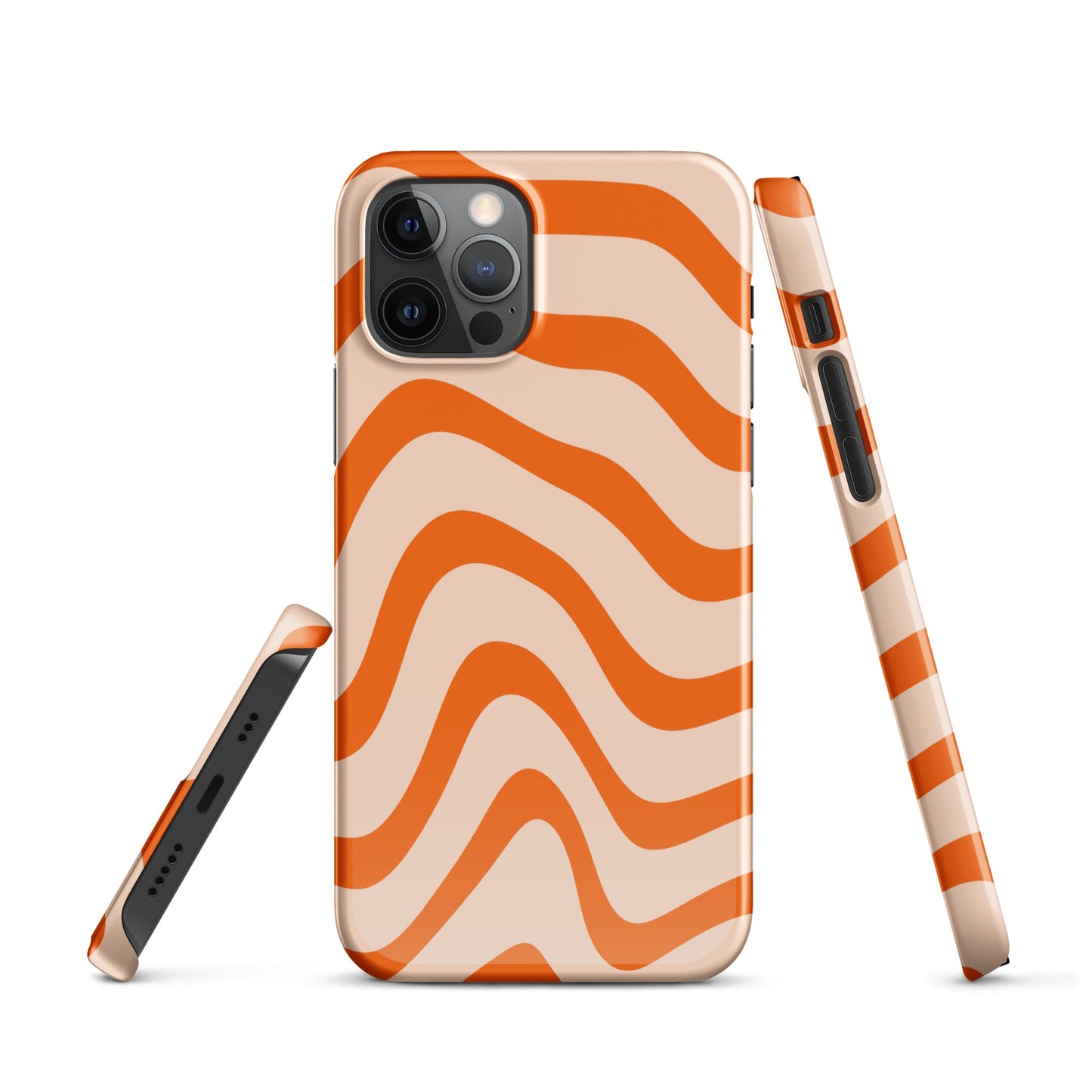 Orange Pattern Trendy Snap Case for iPhone - Fashionable and Reliable Protection