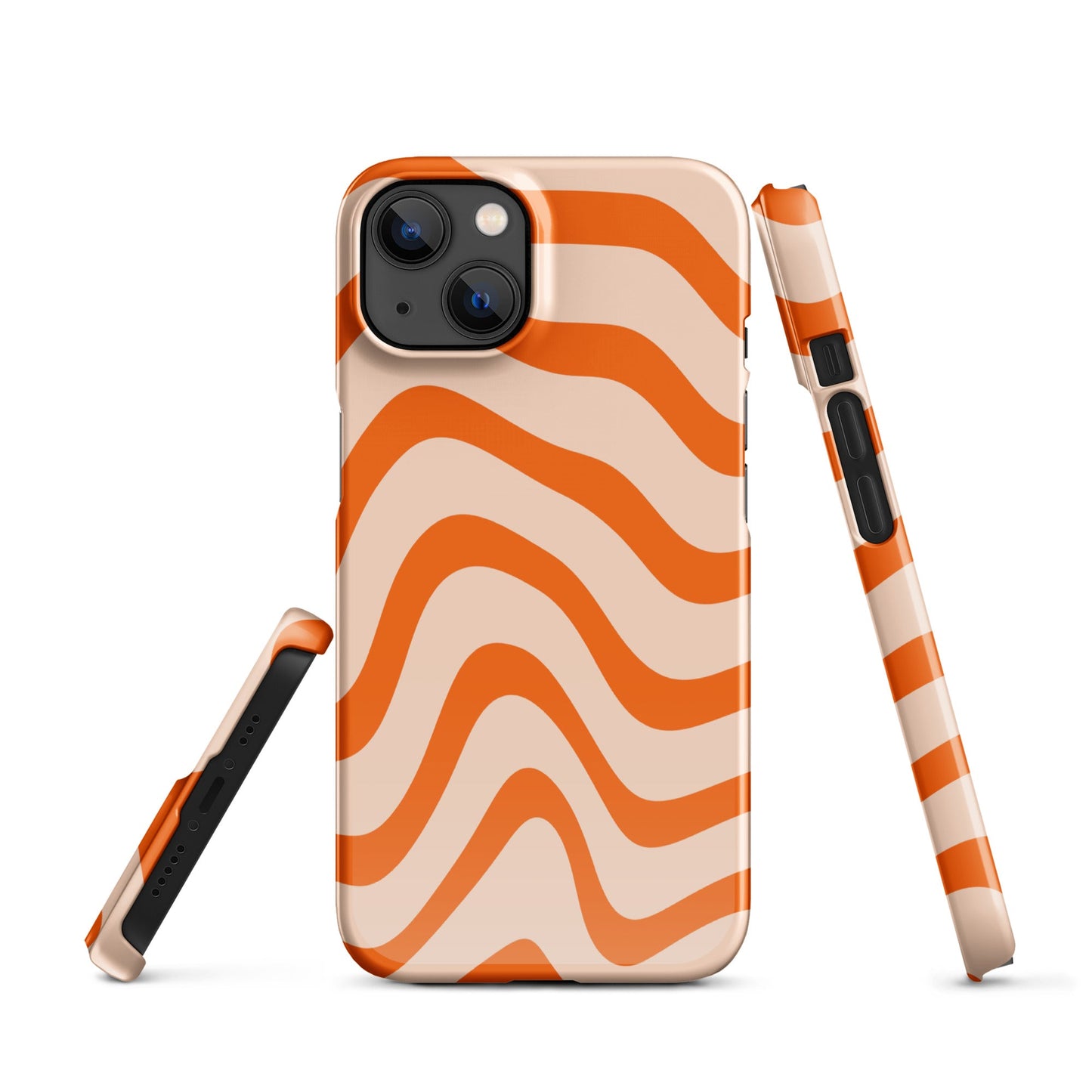 Orange Pattern Trendy Snap Case for iPhone - Fashionable and Reliable Protection