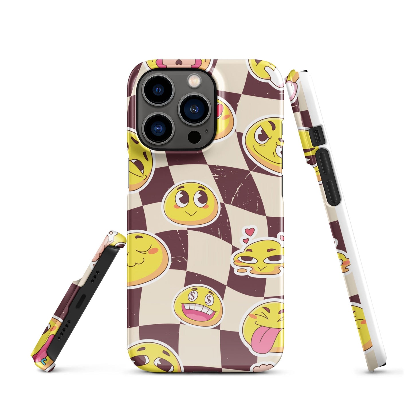 Vintage Emoji Snap Case for iPhone - Retro Charm with Modern Protection