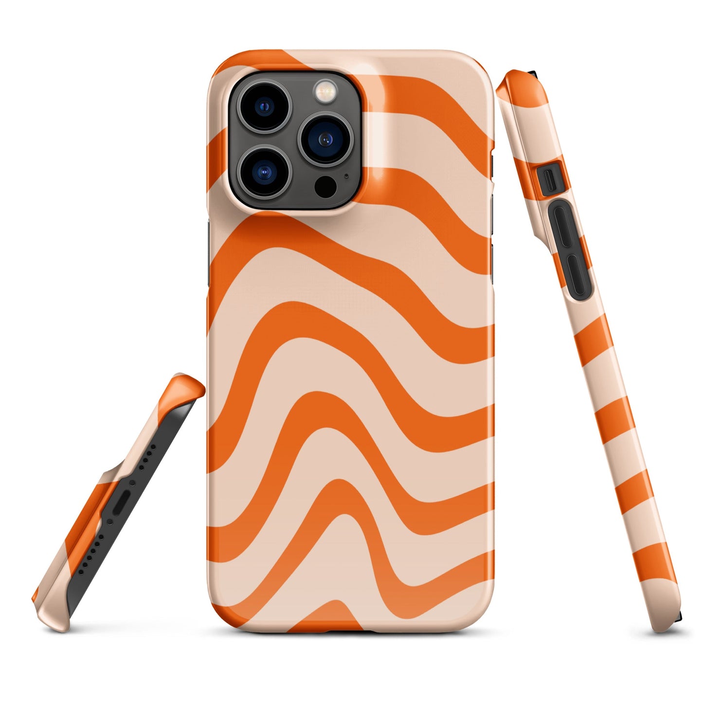 Orange Pattern Trendy Snap Case for iPhone - Fashionable and Reliable Protection