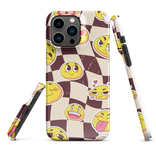 Vintage Emoji Snap Case for iPhone - Retro Charm with Modern Protection