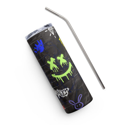 Graffiti Stainless Steel Tumbler - Insulated Travel Mug for Hot and Cold Drinks
