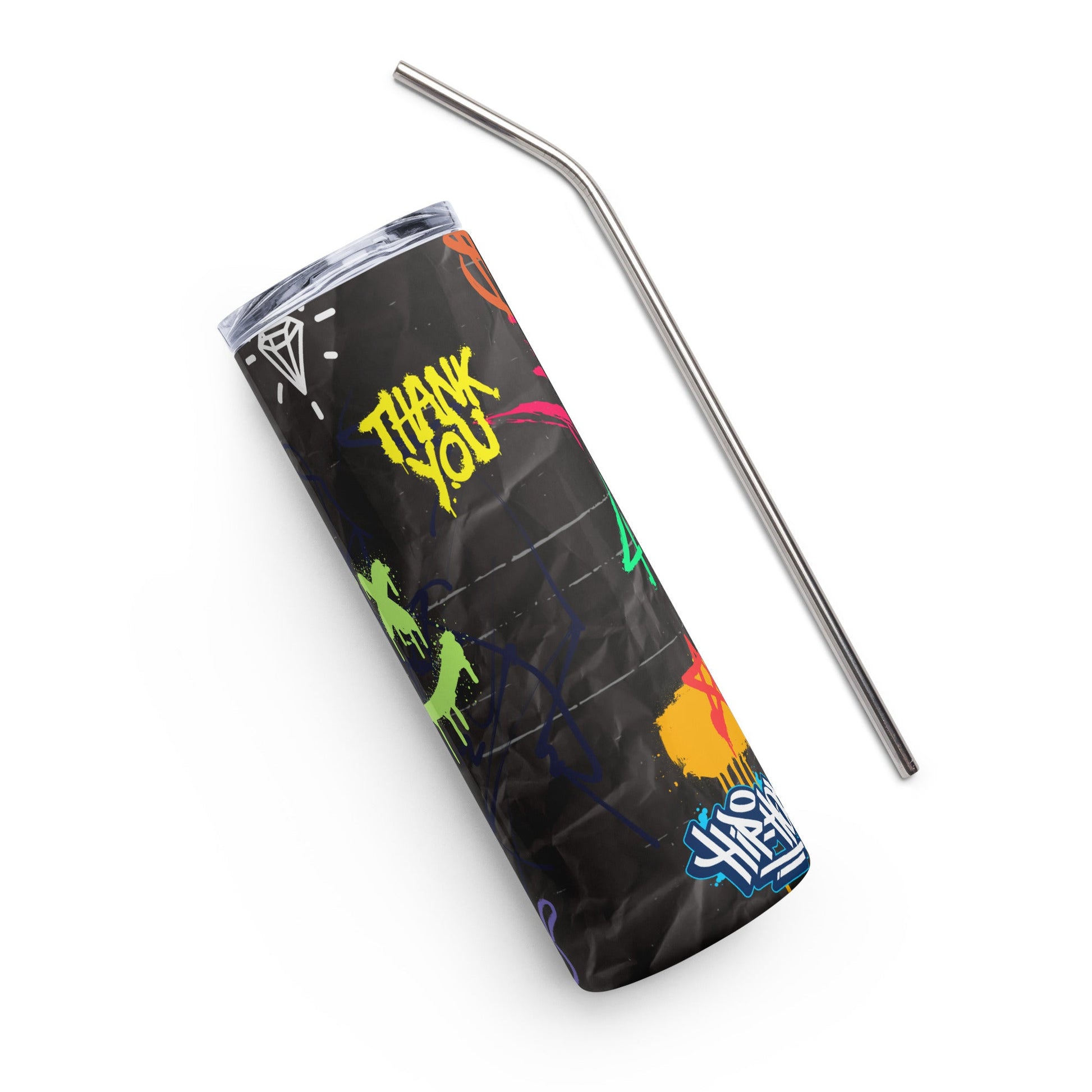 Graffiti Stainless Steel Tumbler - Insulated Travel Mug for Hot and Cold Drinks