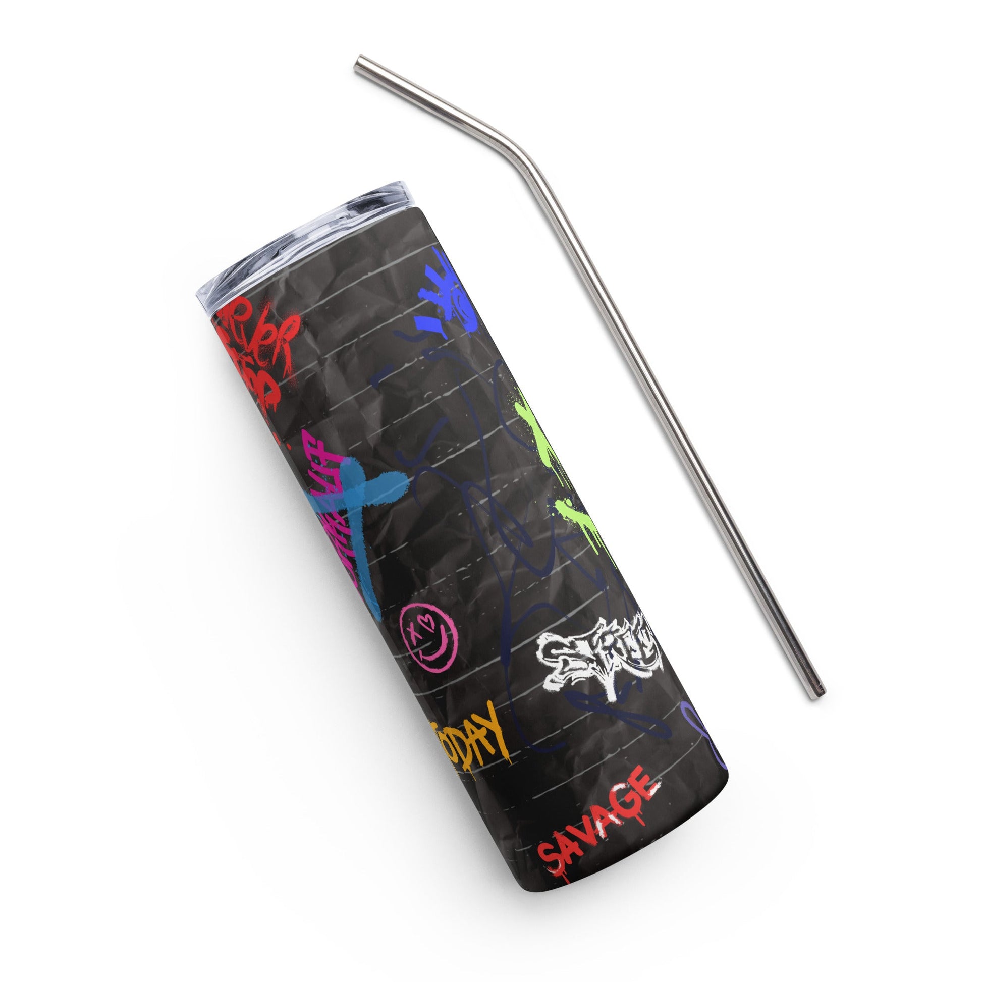 Graffiti Stainless Steel Tumbler - Insulated Travel Mug for Hot and Cold Drinks