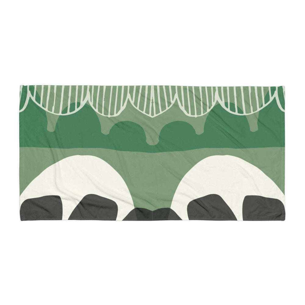 Modern Green Towel - Stylish Design, Quick-Drying, Ideal for Beach and Spa