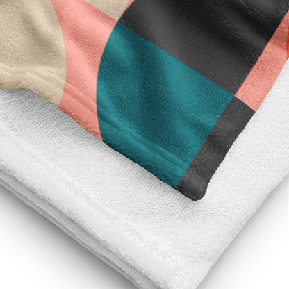 Geometric Towel - Modern Design, Quick-Drying, Versatile for Beach and Spa
