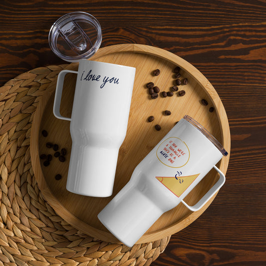 Cheesy Couple - Travel Mug with Handle for Playful Journeys | Whimsical Gift for Fun-Loving Partners