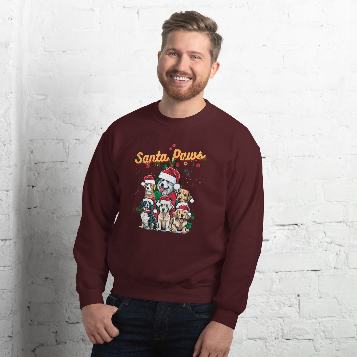 Santa Paws Unisex Sweatshirt - Cozy Winter Apparel for Pet Lovers | Festive Comfort, Warmth, and Style