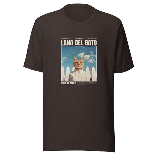 Lana Del Gato Cat Unisex T-Shirt - Premium Cotton, Stylish Cat Design, Comfortable Fit, Ideal for Music and Cat Lovers, Casual Everyday Wear