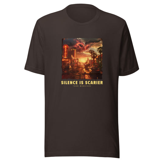 Silence is Scarier Unisex T-Shirt - Premium Cotton, Bold Design, Comfortable Fit, Perfect for Horror Fans, Casual Everyday Wear