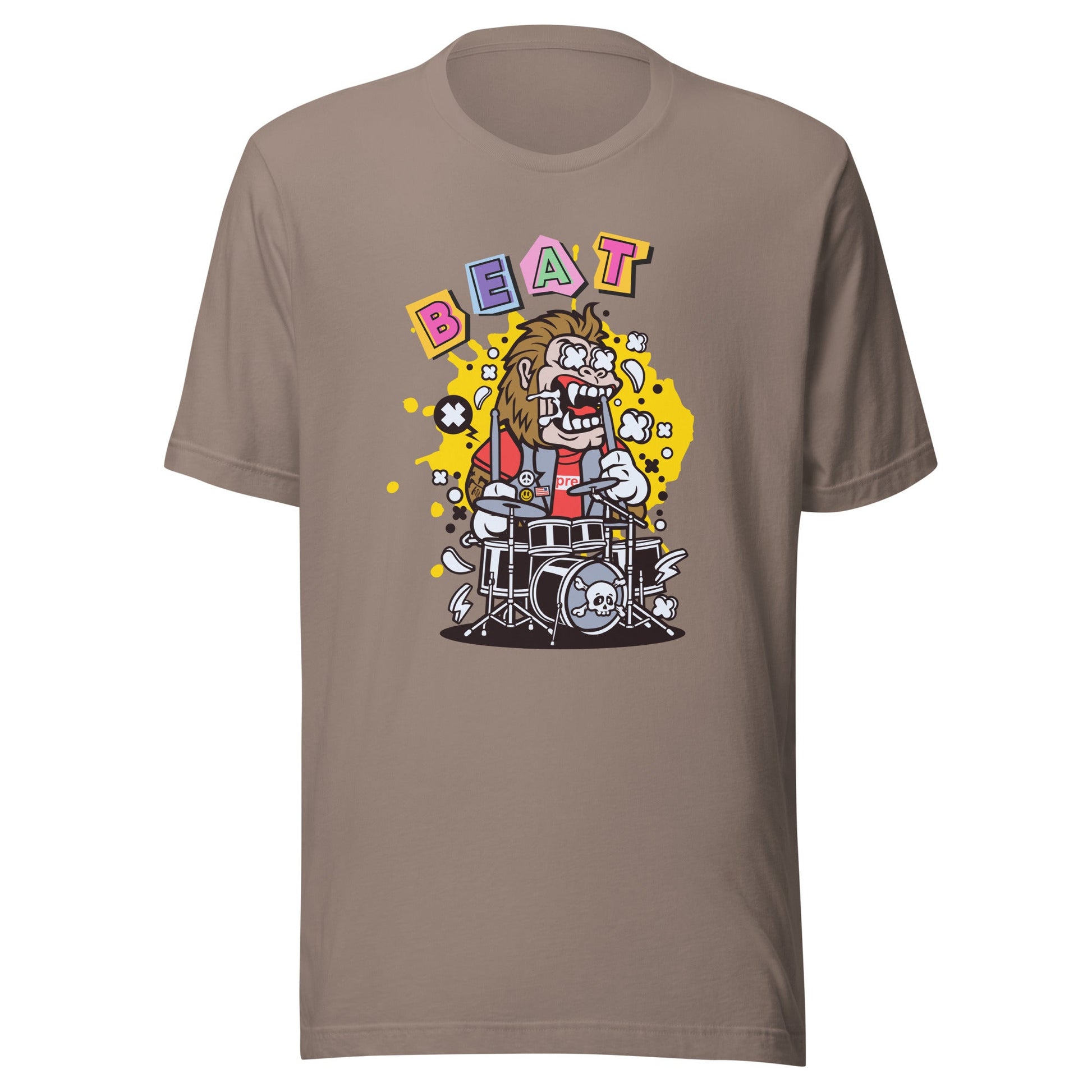 Express Your Rhythm with Gorilla Drumming Unisex T-Shirt - Music Lovers' Delight