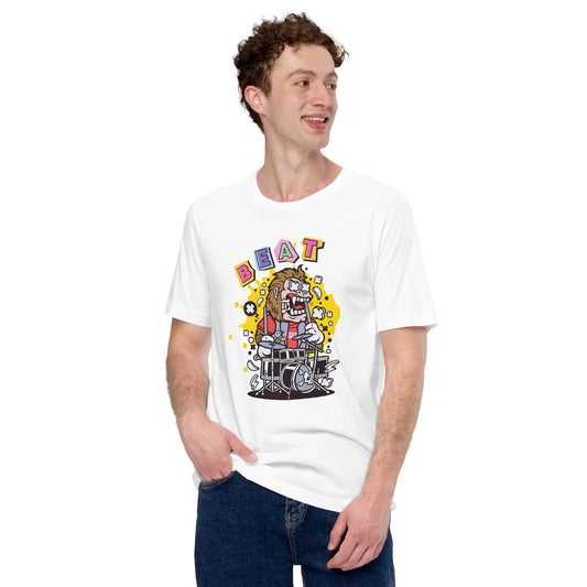 Express Your Rhythm with Gorilla Drumming Unisex T-Shirt - Music Lovers' Delight