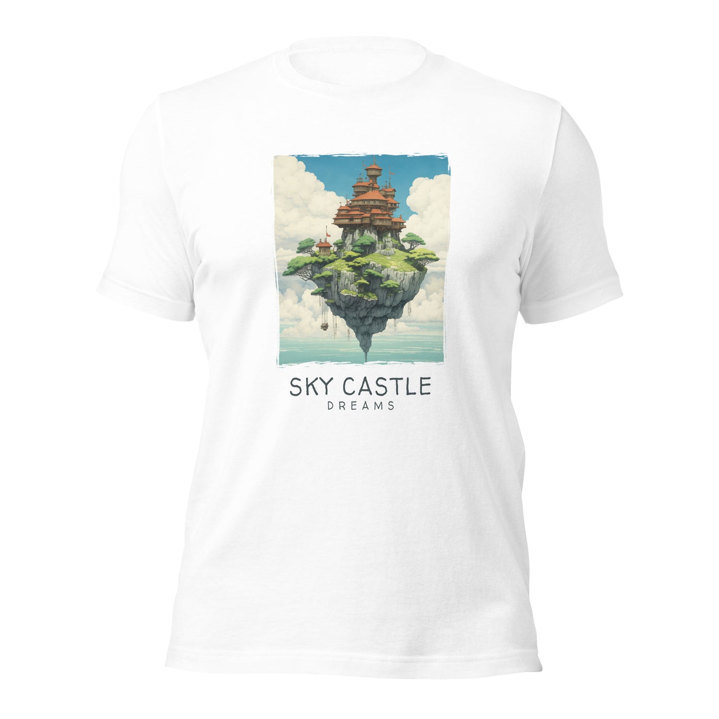 Ghibli-Inspired Sky Castle Unisex T-Shirt - Premium Cotton, Whimsical Design, Comfortable Fit, Perfect for Anime Fans, Casual Everyday Wear