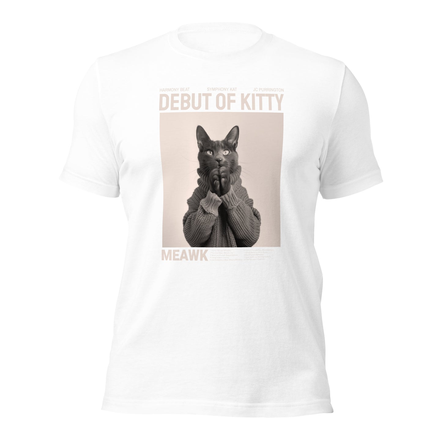 Debut of Kitty Unisex T-Shirt - Premium Cotton, Adorable Cat Design, Comfortable Fit, Ideal for Cat Lovers, Casual Wear