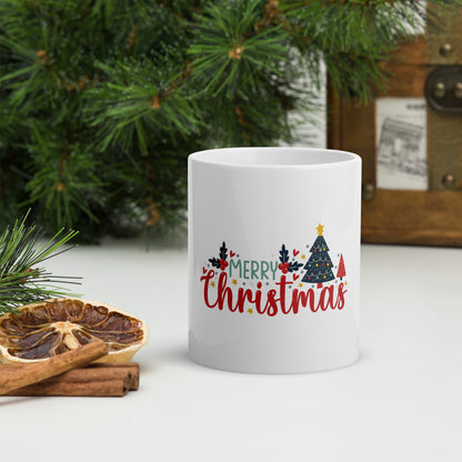 Christmas White Glossy Mug - Festive Holiday Drinkware for Joyful Celebrations